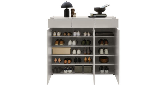 SCHUHSCHRANK  in 135/121/40 cm  - Kaschmir/Schwarz, Design, Holzwerkstoff/Kunststoff (135/121/40cm) - Voleo