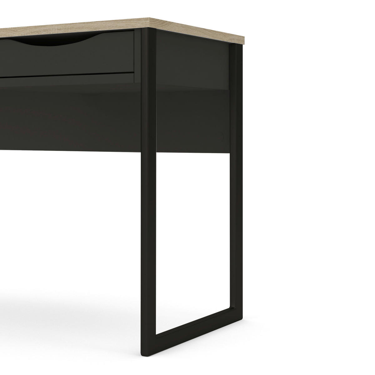 SCHREIBTISCH 130/48,4/76,8 cm  in Schwarz  - Schwarz, MODERN, Holzwerkstoff/Metall (130/48,4/76,8cm) - MID.YOU