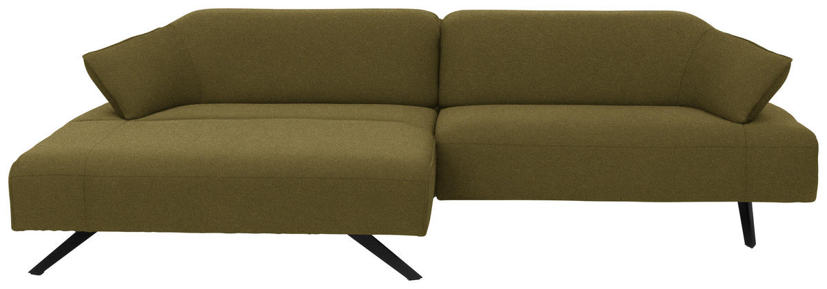 ECKSOFA in Struktur Hellgrün  - Anthrazit/Hellgrün, Design, Textil/Metall (165/276cm) - Himolla