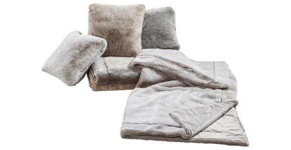 FELLDECKE SILBERFUCHS 150/200 cm - Silberfarben, KONVENTIONELL, Textil/Fell (150/200cm) - Novel