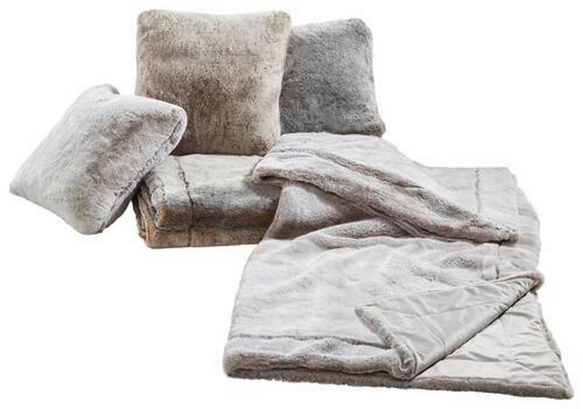 KOŽUŠINOVÁ DEKA, polyakryl, 150/200 cm - strieborná, Konventionell, textil/kožušina (150/200cm) - Novel