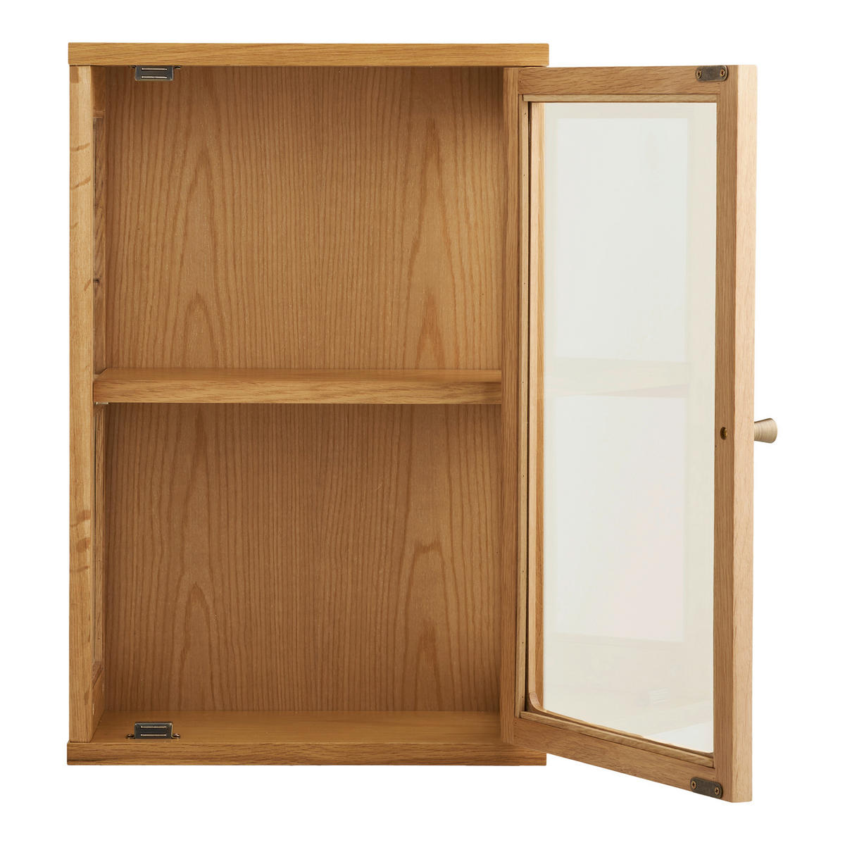 HÄNGEVITRINE ZAMORA in massiv Eiche Eichefarben  - Eichefarben, Design, Glas/Holz (40/60/20cm) - MID.YOU