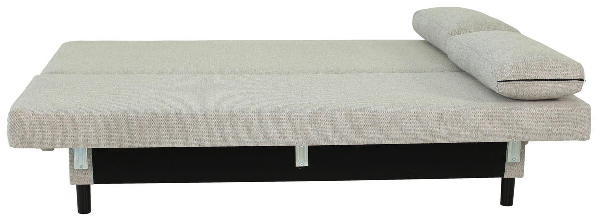 SCHLAFSOFA Webstoff Taupe  - Taupe/Schwarz, Design, Textil/Metall (197/84/92,5cm) - home24
