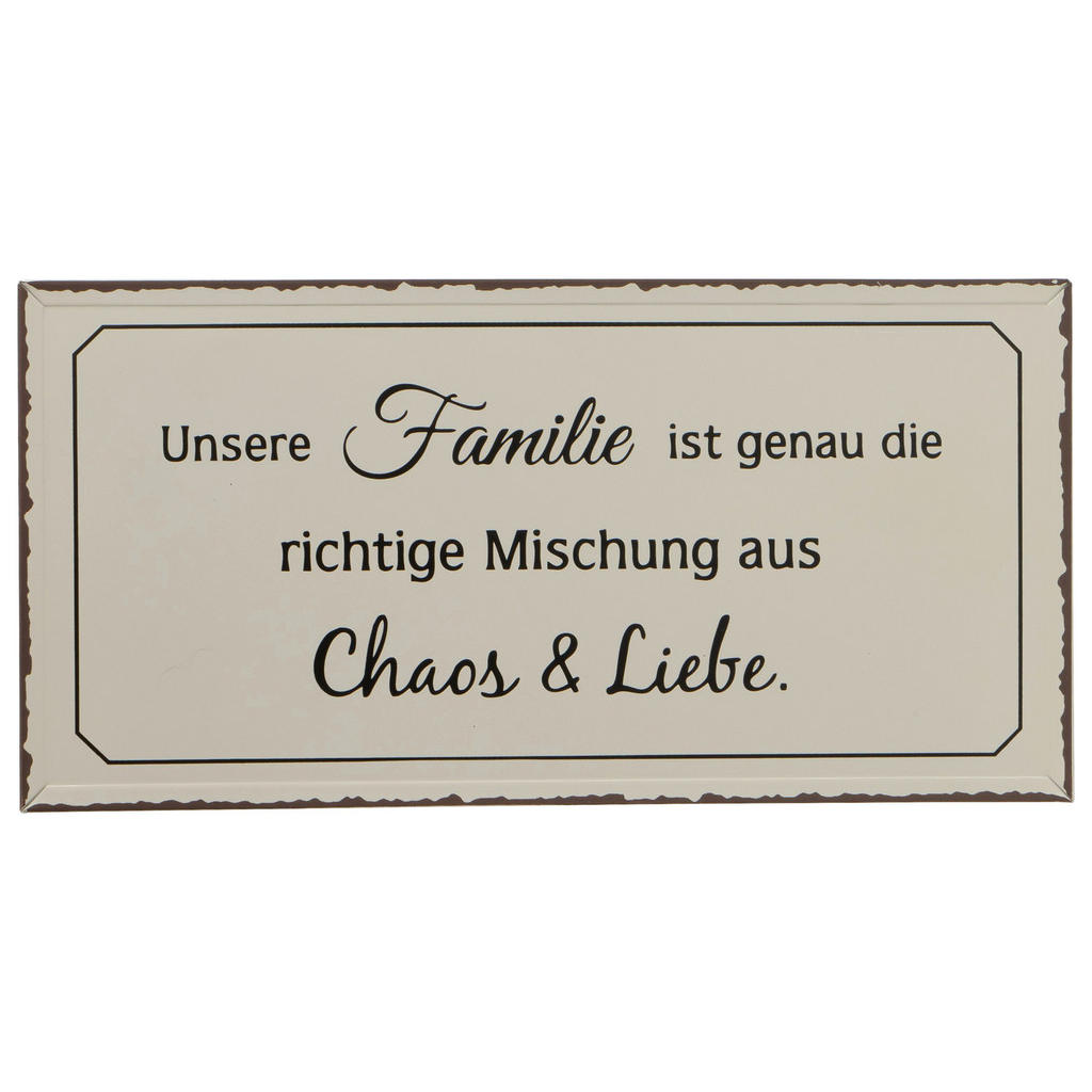 Metallbild Familie Versch. Sprüche 40x20 Cm