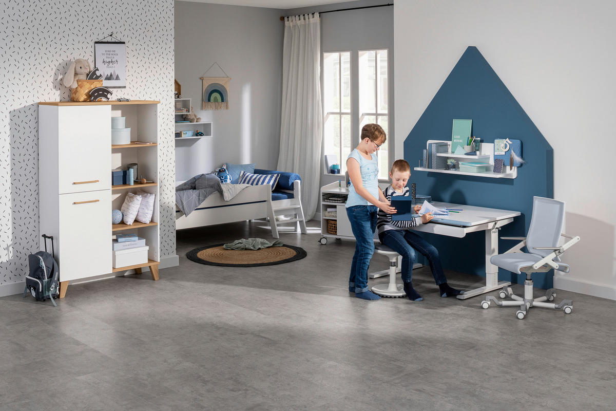 JUGENDSCHREIBTISCH 120/75/53-79 cm  in Weiss, Hellblau  - Weiss/Hellblau, Basics, Holzwerkstoff/Metall (120/75/53-79cm) - Paidi