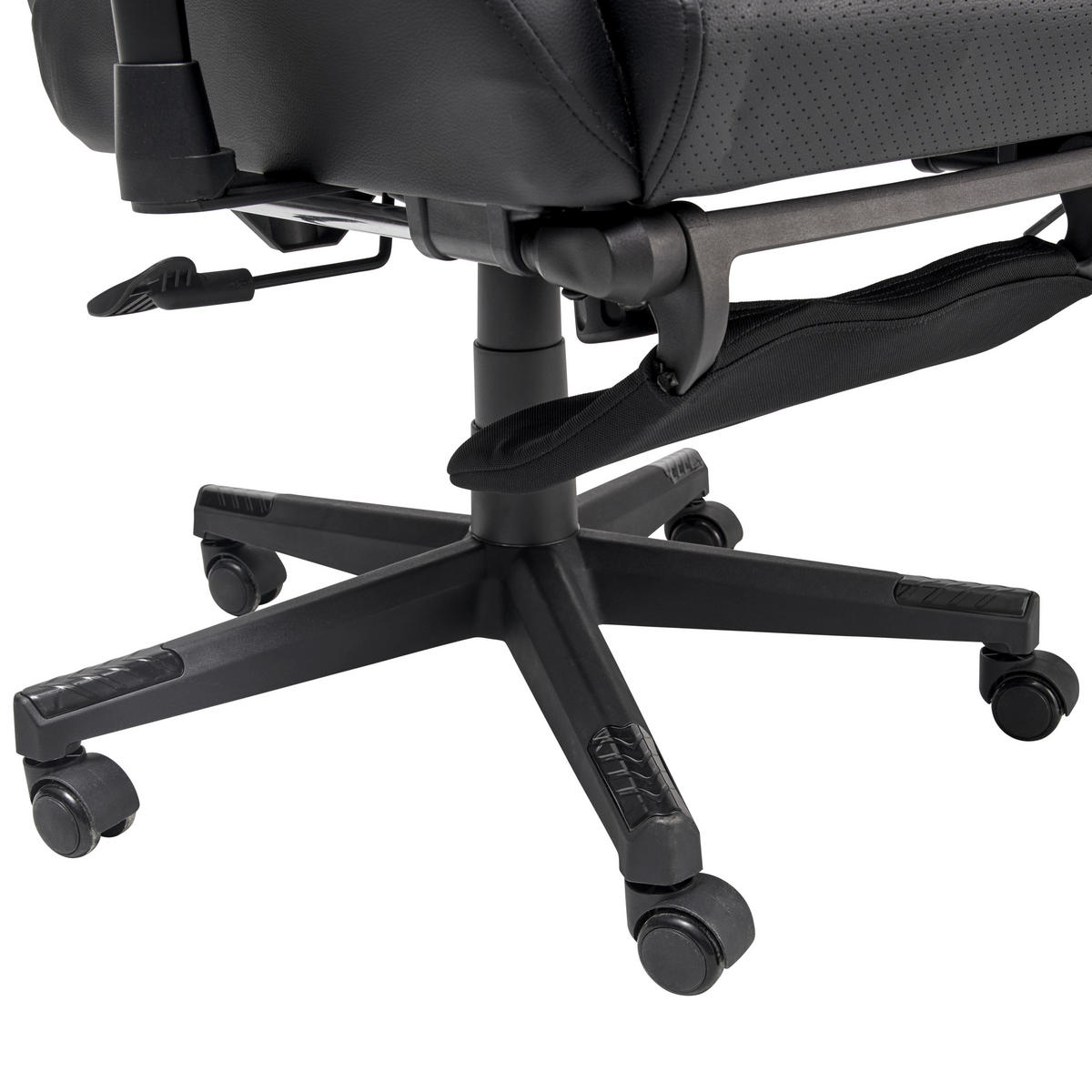 GAMINGSTUHL  in Lederlook, Netzbespannung Schwarz  - Schwarz, Lifestyle, Holz/Kunststoff (70/122-130/61.5cm) - MID.YOU