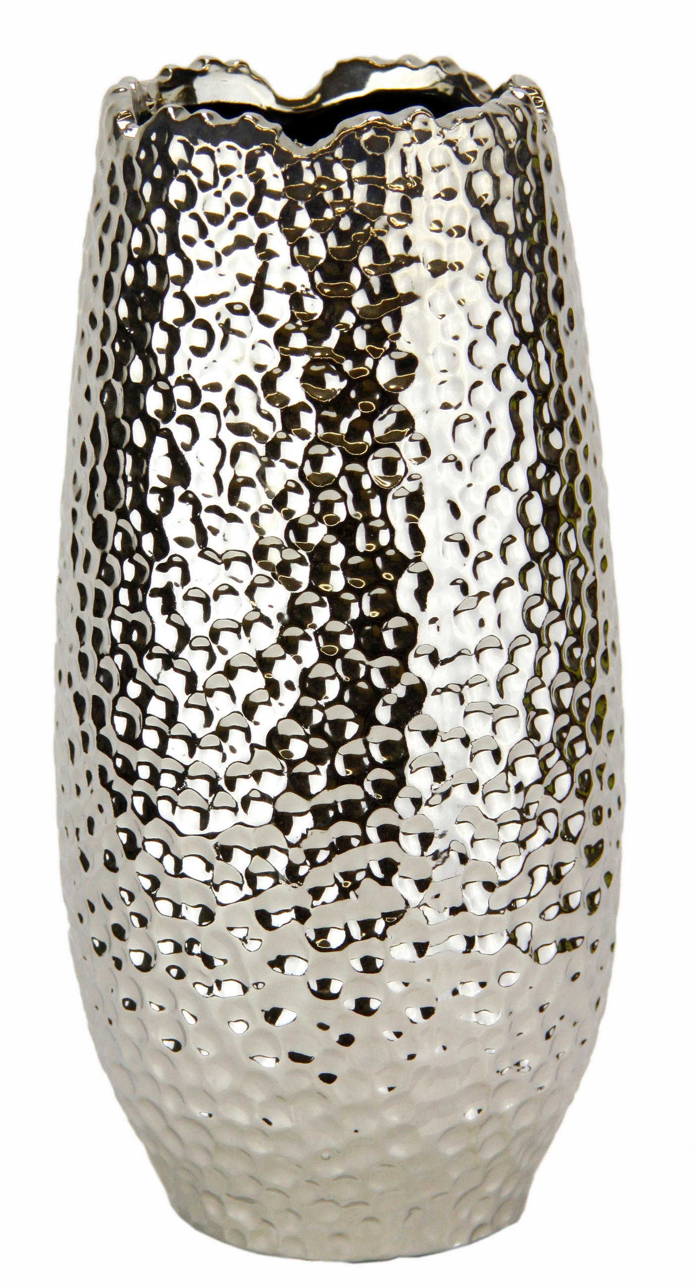 VASE 24 cm  - Silberfarben, Basics, Keramik (9/24cm)