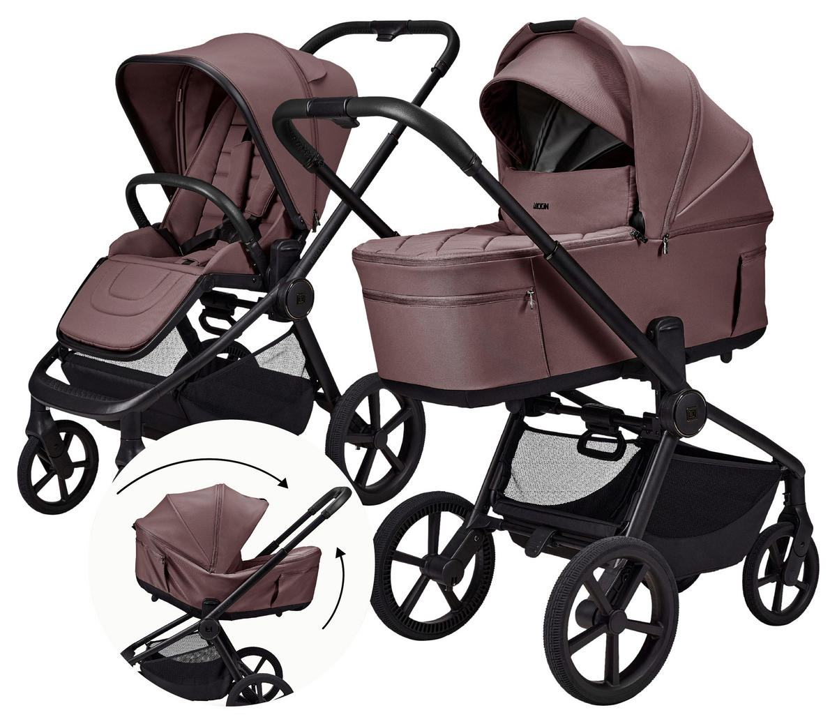 KOMBIKINDERWAGEN  Resea Fold  Tonka  - Braun, Basics, Textil/Metall (116/57/94cm) - Moon