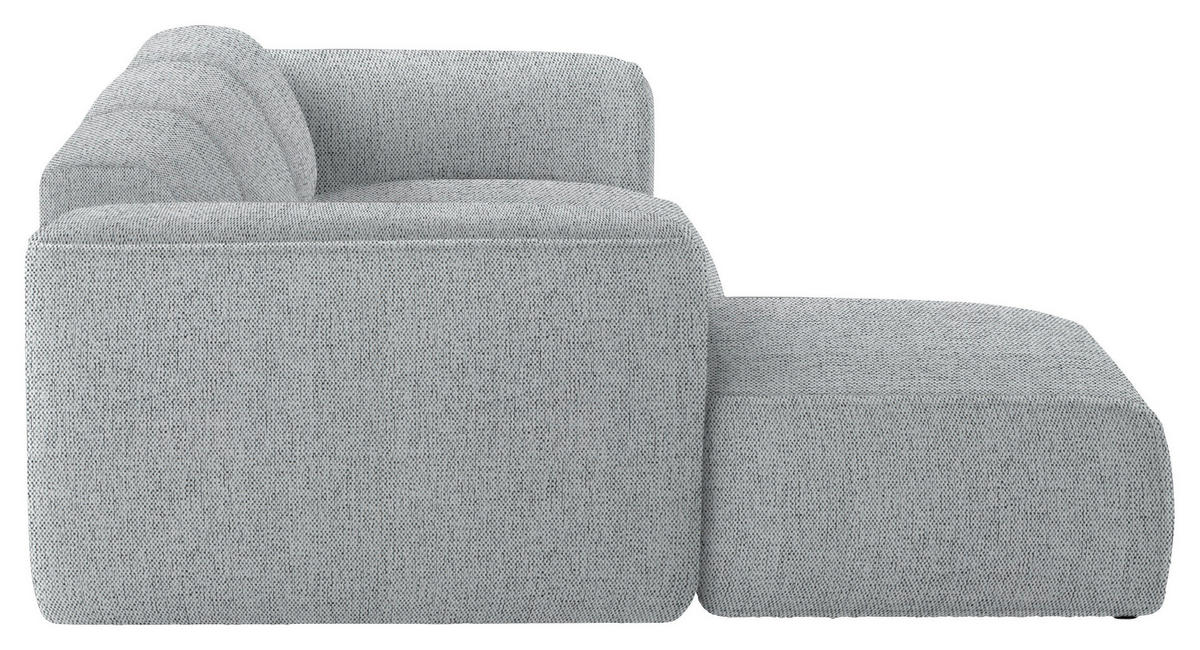 ECKSOFA Grau Webstoff Rücken echt  - Schwarz/Grau, Design, Kunststoff/Textil (171/290cm) - home24