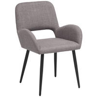 ARMLEHNSTUHL Eisen Webstoff  - Schwarz/Braun, Lifestyle, Holz/Textil (53/82/63cm) - MID.YOU