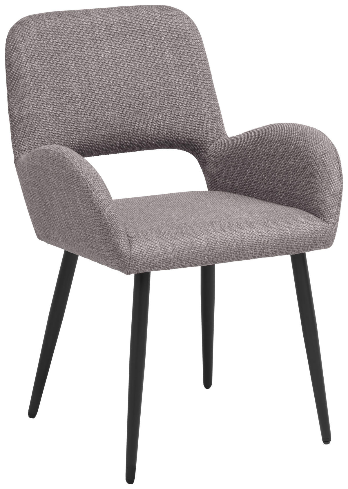 ARMLEHNSTUHL Eisen Webstoff  - Schwarz/Braun, Lifestyle, Holz/Textil (53/82/63cm) - MID.YOU