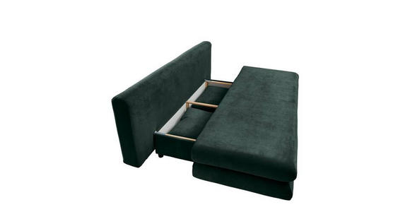 SCHLAFSOFA in Mikrofaser Dunkelgrün  - Chromfarben/Dunkelgrün, Design, Kunststoff/Textil (196/74/90cm) - Carryhome