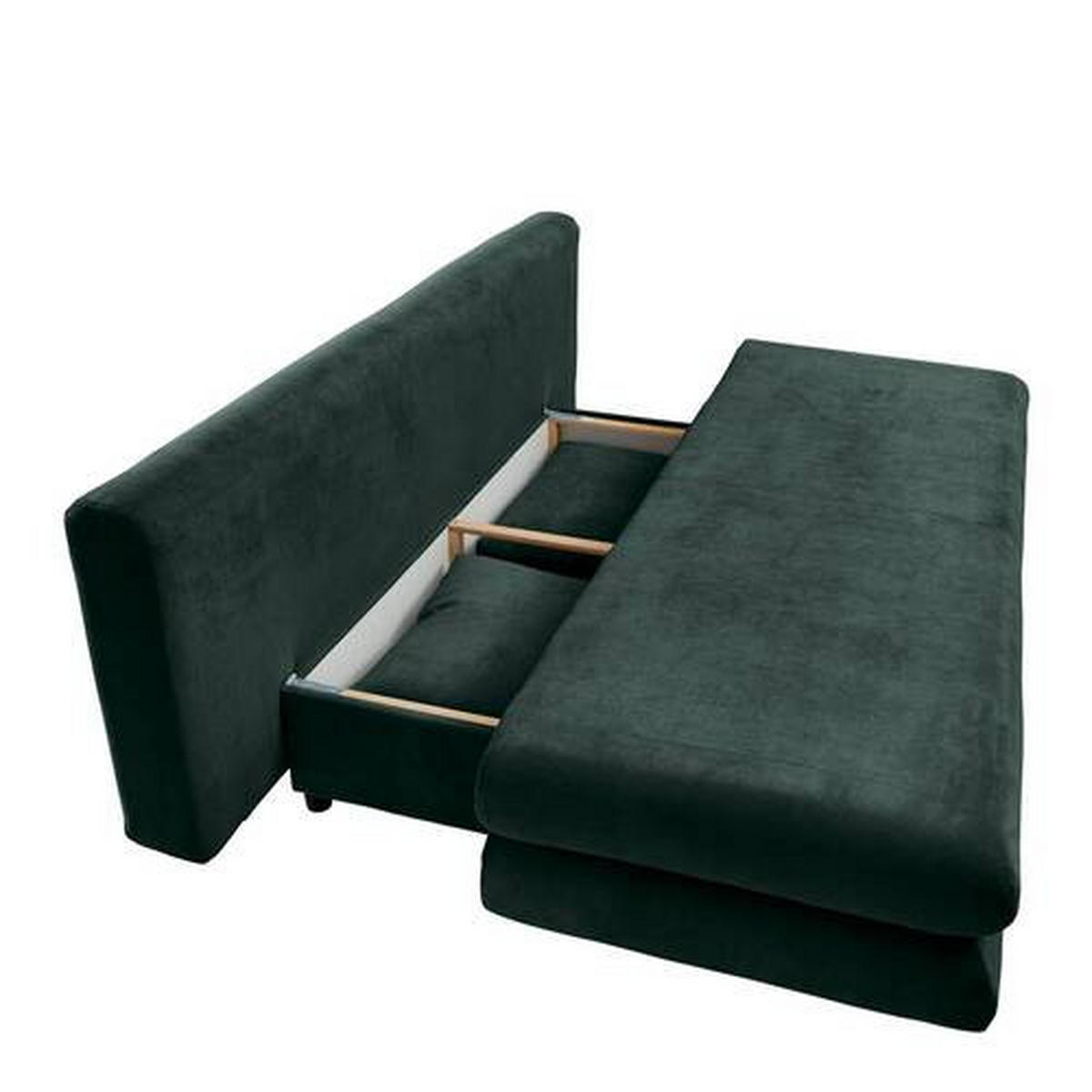 SCHLAFSOFA Mikrofaser Dunkelgrün  - Chromfarben/Dunkelgrün, Design, Kunststoff/Textil (196/74/90cm) - Carryhome
