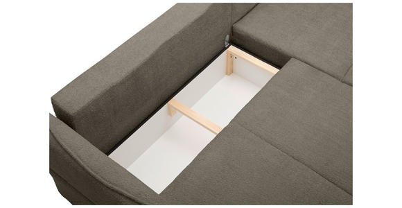ECKSOFA Taupe Chenille  - Taupe/Schwarz, KONVENTIONELL, Kunststoff/Textil (233/193cm) - Carryhome