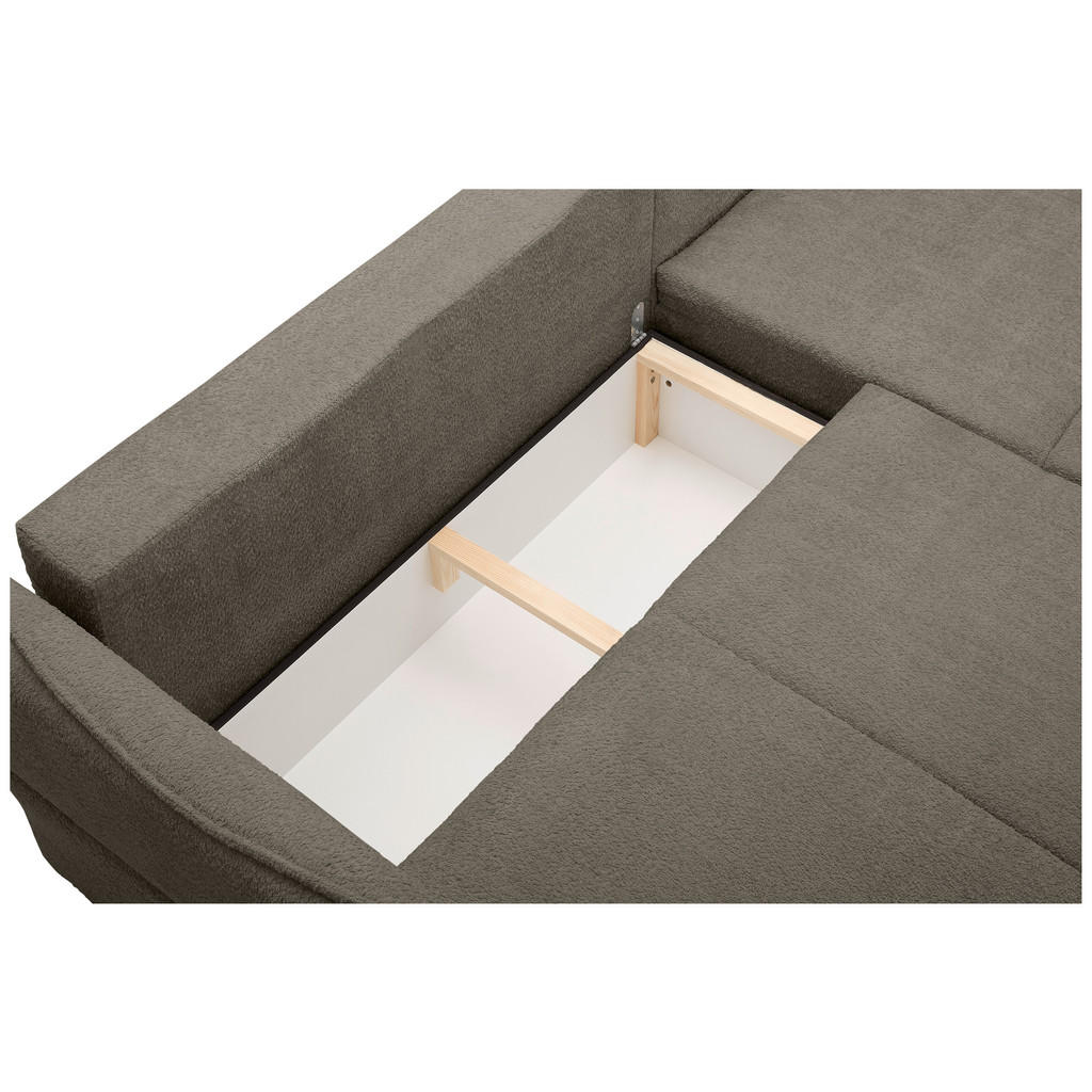 Thumbnail - Carryhome Ecksofa, Taupe, Textil, 3-Sitzer, Ottomane rechts, L-Form, 233x193 cm, Liegefunktion, seitenverkehrt erhältlic...