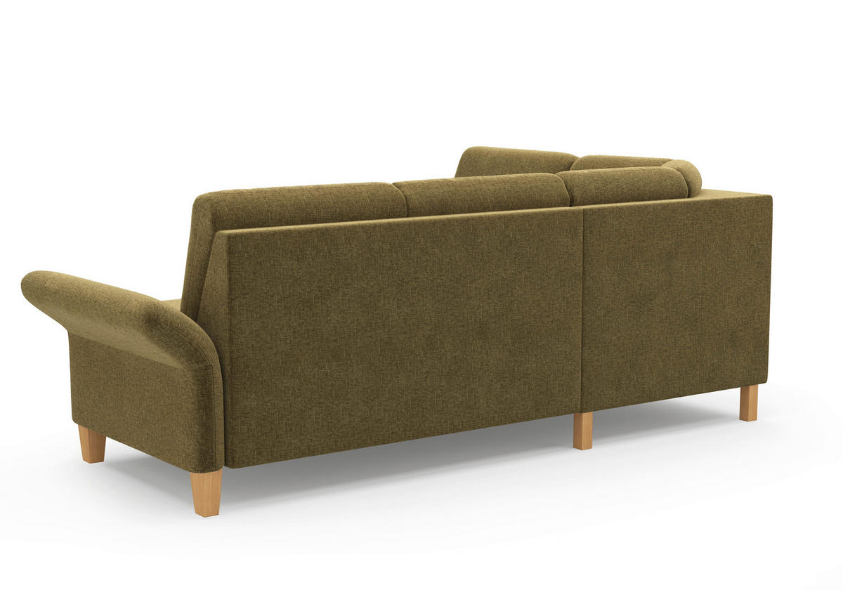 ECKSOFA ROCHELLE E Olivgrün Flachgewebe  - Eichefarben/Olivgrün, KONVENTIONELL, Holz/Textil (216/240cm) - Sit & More