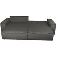 ECKSOFA Graphitfarben Cord  inkl. Zierkissen, Rückenkissen, Bettkasten, Schlaffunktion, Rücken echt, Liegefläche im Originalstoff  - Schwarz/Graphitfarben, KONVENTIONELL, Kunststoff/Textil (148/265cm) - Carryhome