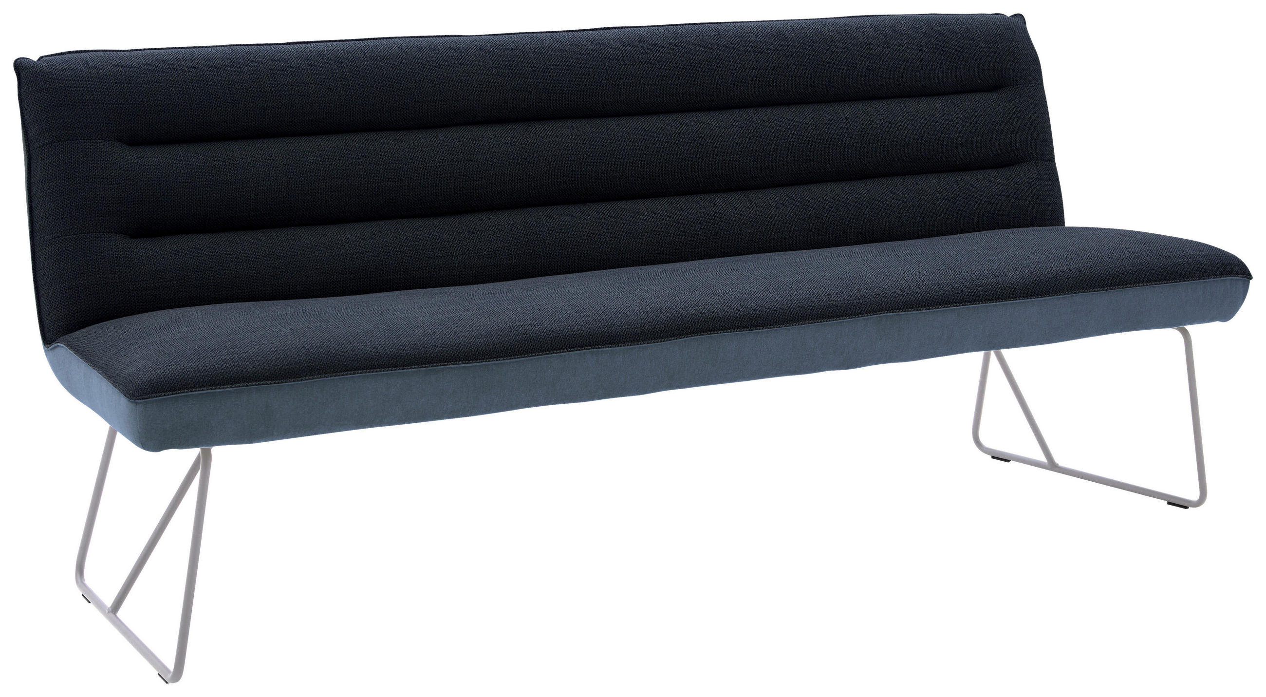 SITZBANK 218/89/68 cm Flachgewebe Blau, Edelstahlfarben, Dunkelblau  - Blau/Edelstahlfarben, Design, Textil/Metall (218/89/68cm) - Dieter Knoll