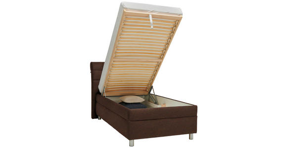 POLSTERBETT Matratze, Lattenrost Braun 100/200 cm - Silberfarben/Weiß, KONVENTIONELL, Holz/Textil (100/200cm) - Esposa