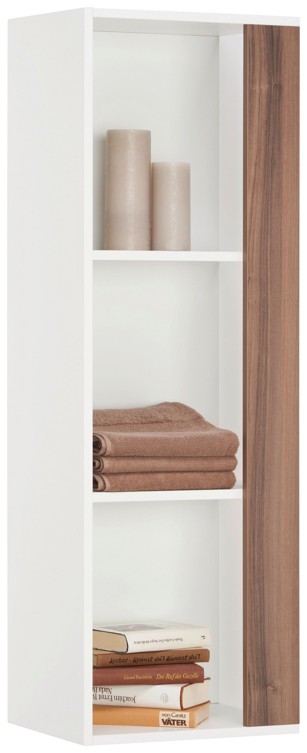 BADEZIMMERREGAL 40/120/30 cm  - Nussbaumfarben/Weiß, KONVENTIONELL, Holzwerkstoff (40/120/30cm) - Voleo