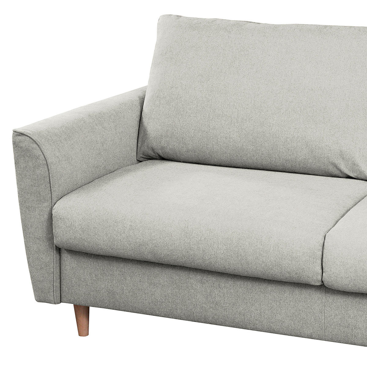 SCHLAFSOFA in Textil Hellgrau  - Buchefarben/Hellgrau, Design, Holz/Textil (195/90/102cm) - Livetastic