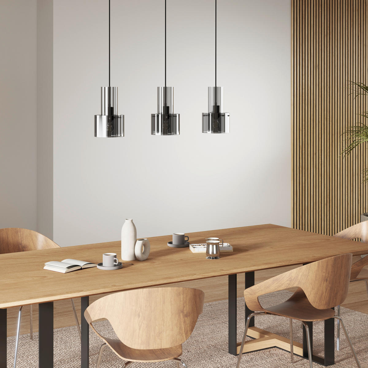 Lustră 97/18/150 cm  - gri închis, Design, sticlă/metal (97/18/150cm) - Dieter Knoll