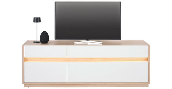 TV-ELEMENT Weiß, Eichefarben 173,5/58,2/42 cm - Eichefarben/Schwarz, KONVENTIONELL, Holzwerkstoff/Kunststoff (173,5/58,2/42cm) - Hom`in