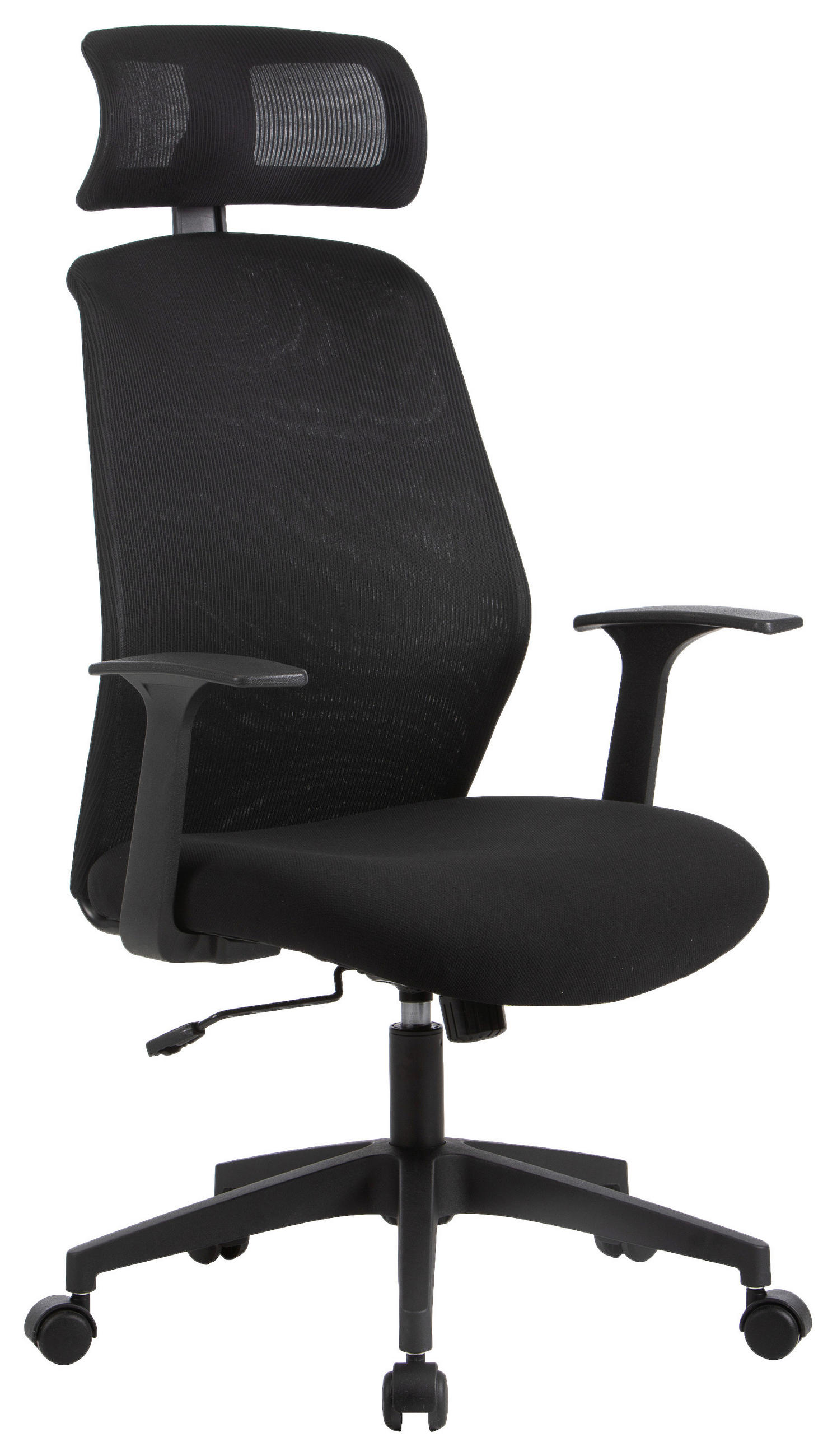 PISARNIŠKI STOL umetna masa, tekstil črna  - črna, Basics, umetna masa/tekstil (65/119-127/63cm) - Xora