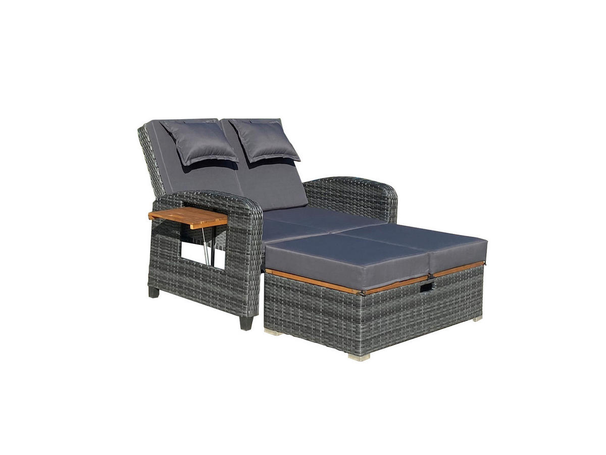 LOUNGEGARNITUR   116/95/118 cm Akazie massiv Stahl  - Dunkelgrau/Anthrazit, Basics, Holz/Kunststoff (116/95/118cm) - Gardenson