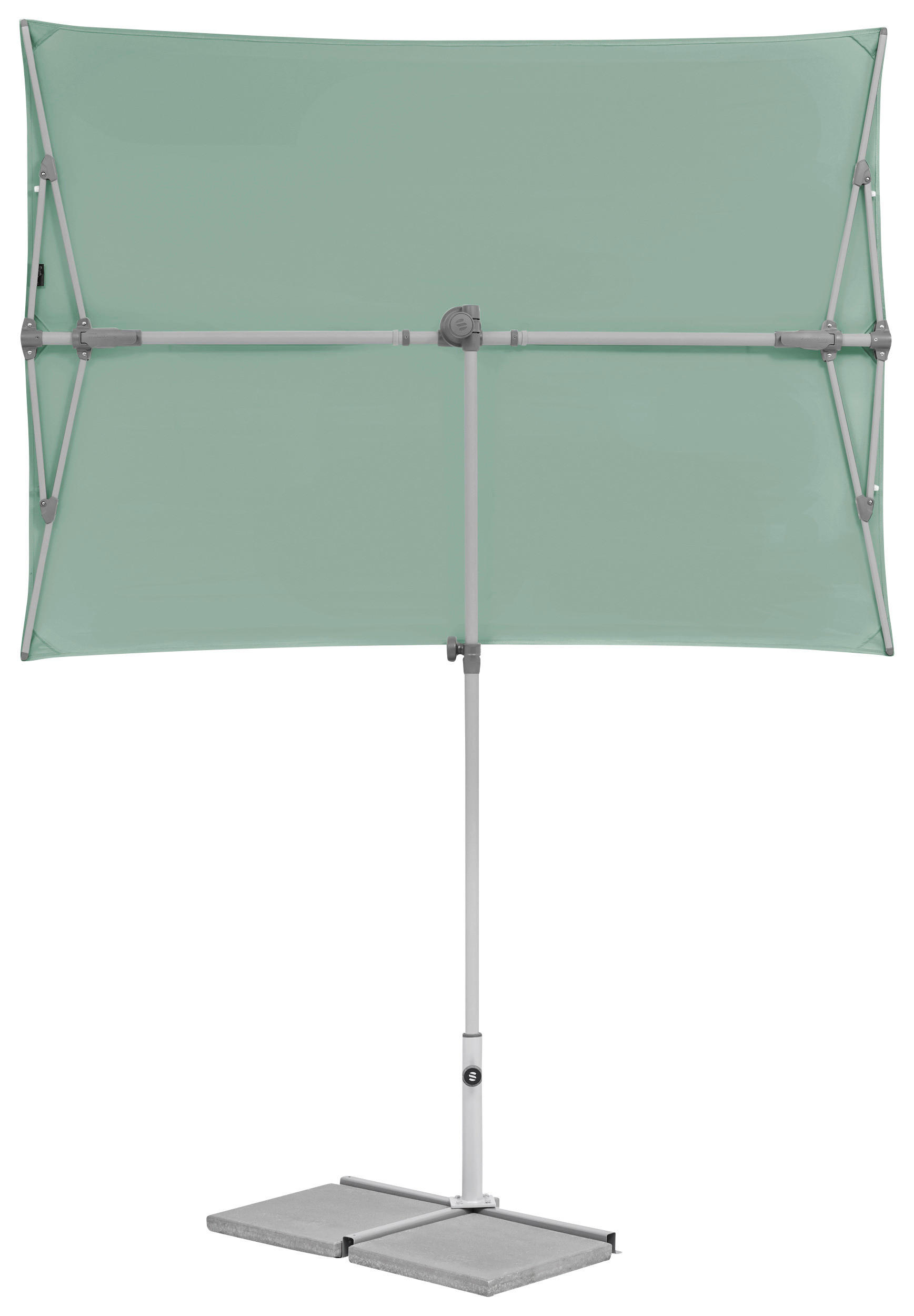 SONNENSCHIRM  - Platinfarben/Salbeigrün, KONVENTIONELL, Metall (195/140cm) - Suncomfort by Glatz