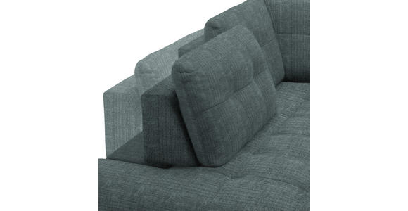 ECKSOFA in Flachgewebe, Leinenoptik Blau  - Blau/Schwarz, Design, Textil/Metall (208/247cm) - Xora