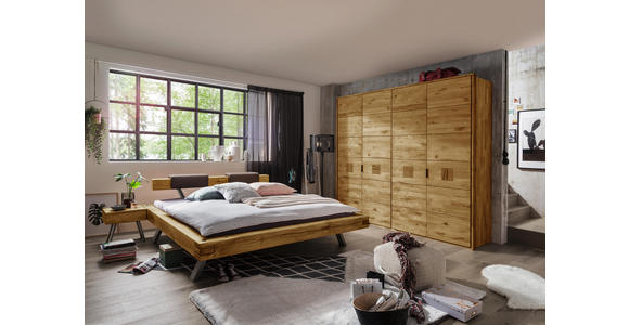 DREHTÜRENSCHRANK in Eichefarben - Eichefarben/Anthrazit, Natur, Holz/Metall (240/216/60cm) - Valnatura