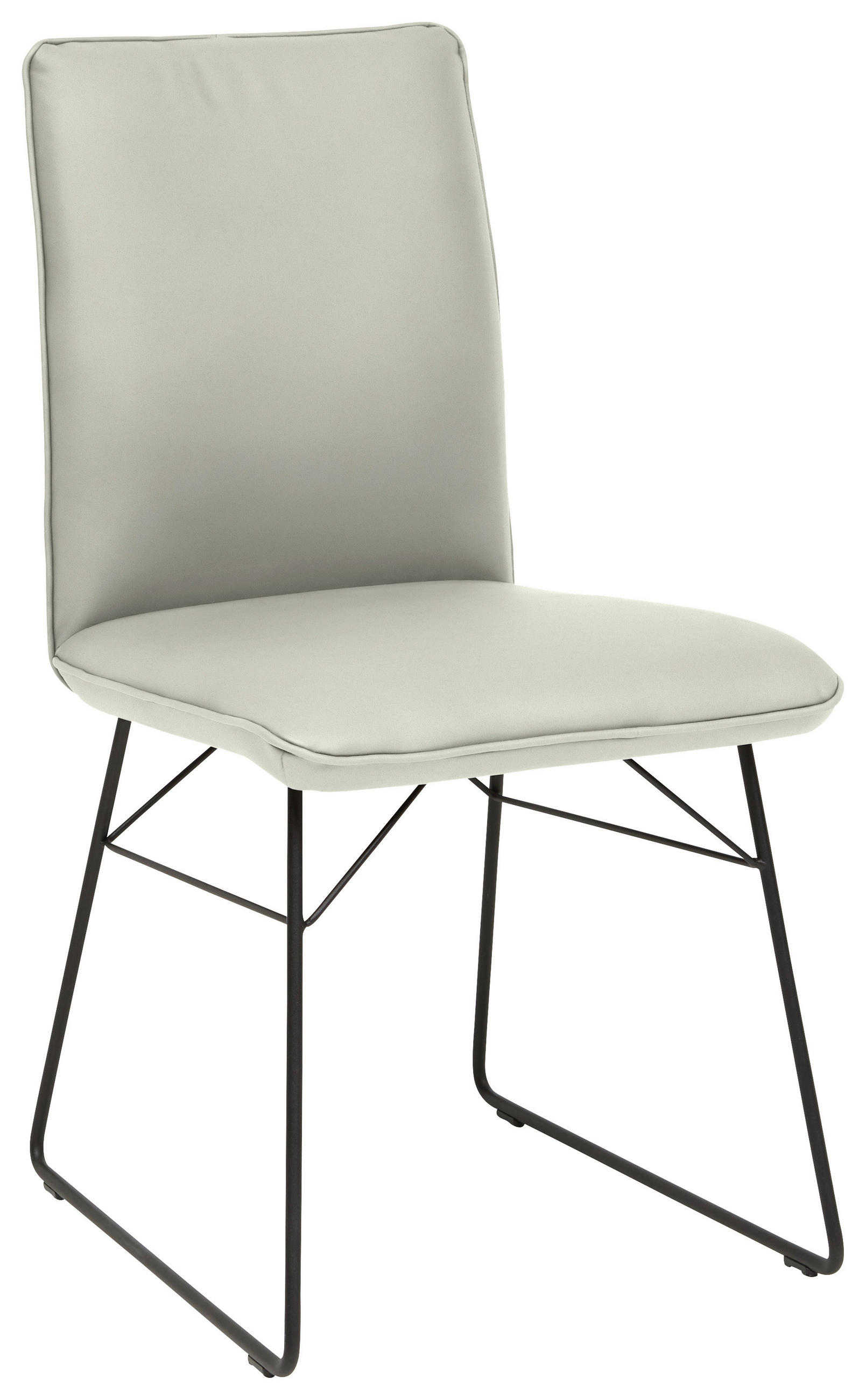 STUHL  in Stahl Mikrofaser Metall, Textil  - Hellgrau/Schwarz, Design, Textil/Metall (46/91/60cm) - Dieter Knoll