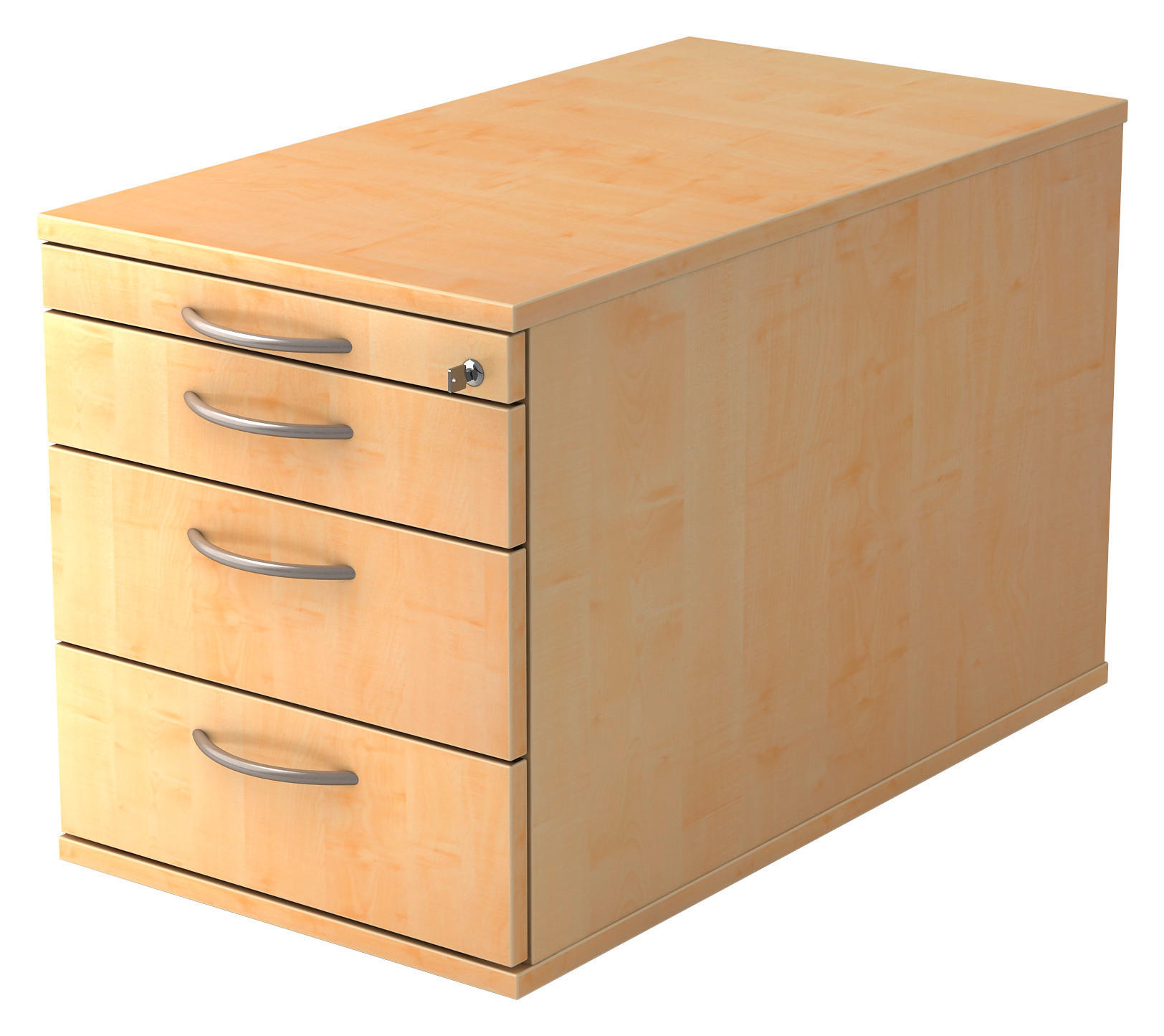 ROLLCONTAINER Ahornfarben  - Silberfarben/Ahornfarben, KONVENTIONELL, Holzwerkstoff/Metall (42,8/51,2/80cm) - Venda