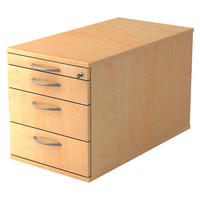 ROLLCONTAINER Ahornfarben  - Silberfarben/Ahornfarben, KONVENTIONELL, Holzwerkstoff/Metall (42,8/51,2/80cm) - Venda