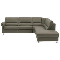 ECKSOFA in Echtleder Hellgrau  - Beige/Hellgrau, Design, Leder/Metall (288/249cm) - Beldomo Premium