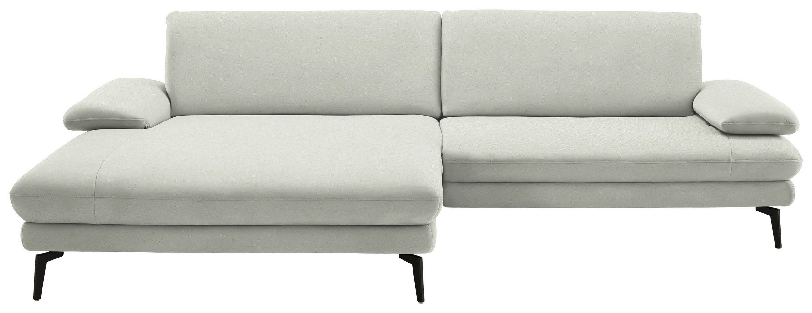 ECKSOFA Chenille, Flachgewebe Weiss  - Weiss/Schwarz, Design, Textil/Metall (180/284cm) - Dieter Knoll