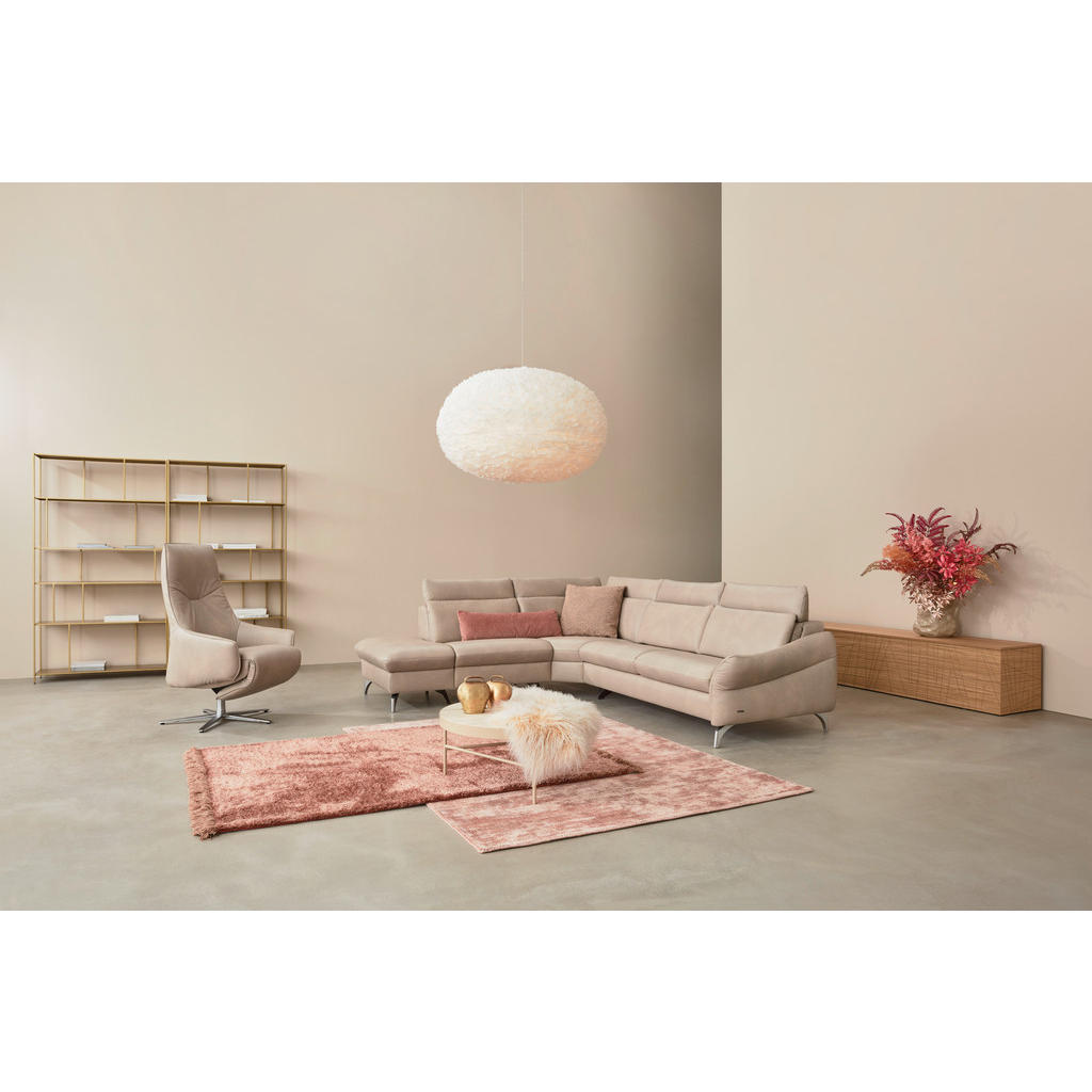 Thumbnail - Himolla Komfortklass Ecksofa, Creme, Leder, Echtleder, Rindleder, 5-Sitzer, L-Form, 294x242 cm, Blauer Engel, Goldenes M...