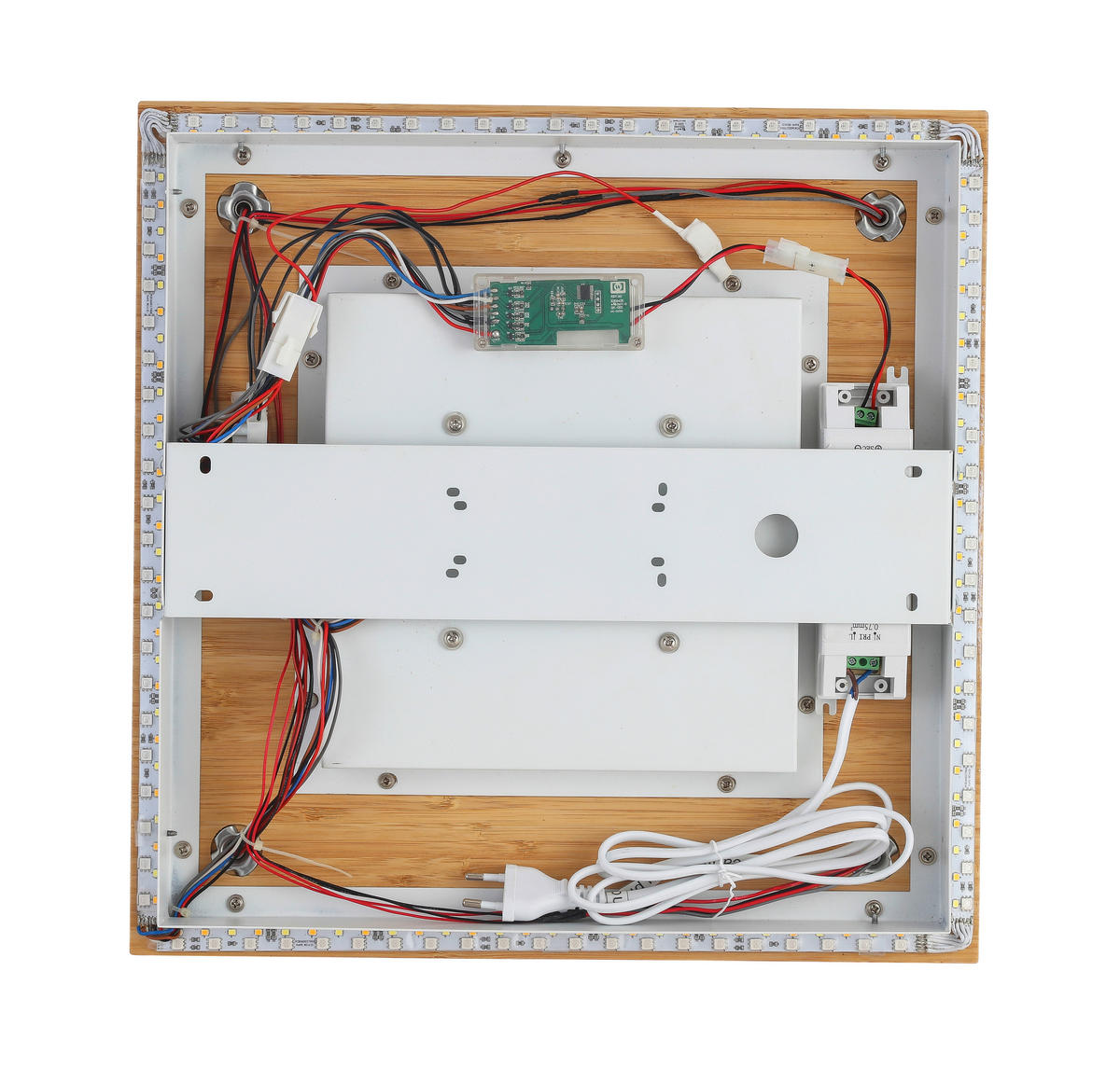 LED-STRAHLER - Weiss/Schwarz, Konventionell, Naturmaterialien/Kunststoff (40/40/14cm) - Novel