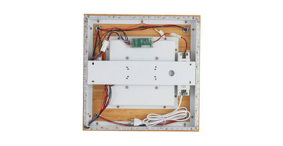 LED-STRAHLER 40/40/14 cm - Schwarz/Naturfarben, KONVENTIONELL, Naturmaterialien/Kunststoff (40/40/14cm) - Novel