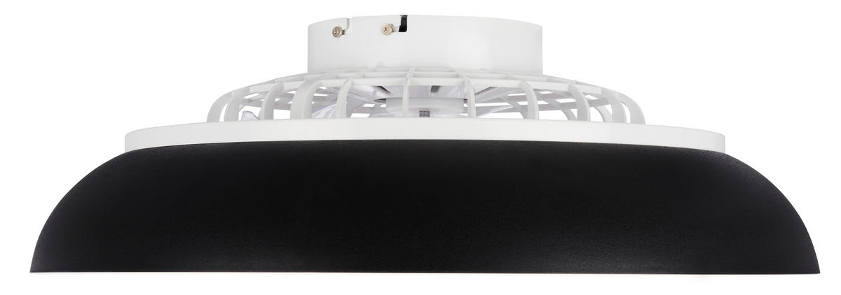Deckenleuchte mit Ventilator 60/19 cm  - Schwarz/Weiß, Design, Kunststoff (60/19cm)