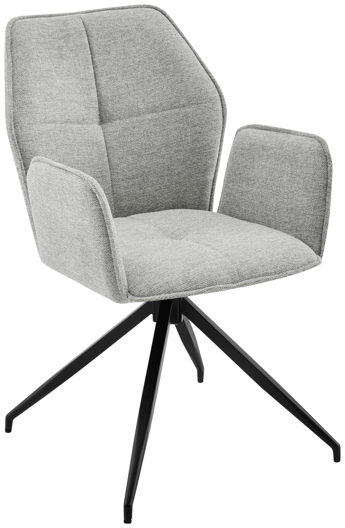 STOLIČKA S PODRÚČKAMI, železo, tkaná textília, čierna, béžová - čierna/béžová, Design, kov/textil (56/89/62cm) - Carryhome