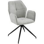 ARMLEHNSTUHL  Stoffauswahl, Sitzfläche 360° drehbar Webstoff  - Beige/Schwarz, Design, Textil/Metall (56/89/62cm) - Carryhome