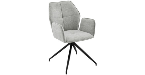 ARMLEHNSTUHL  Stoffauswahl, Sitzfläche 360° drehbar Webstoff  Schwarz, Beige  - Beige/Schwarz, Design, Textil/Metall (56/89/62cm) - Carryhome