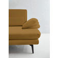 3-SITZER-SOFA in Leder Currygelb  - Currygelb/Schwarz, Design, Leder/Metall (222/86/104cm) - Dieter Knoll