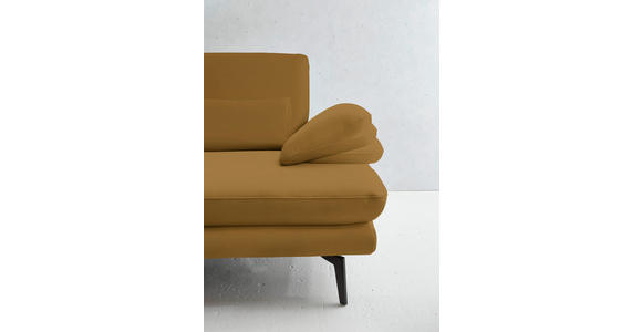 3-SITZER-SOFA in Leder Currygelb - Currygelb/Schwarz, Design, Leder/Metall (222/86/104cm) - Dieter Knoll