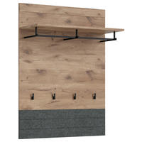 GARDEROBNI PANEL - temno siva/barve hrasta, Design, leseni material (80/107/31cm) - Carryhome
