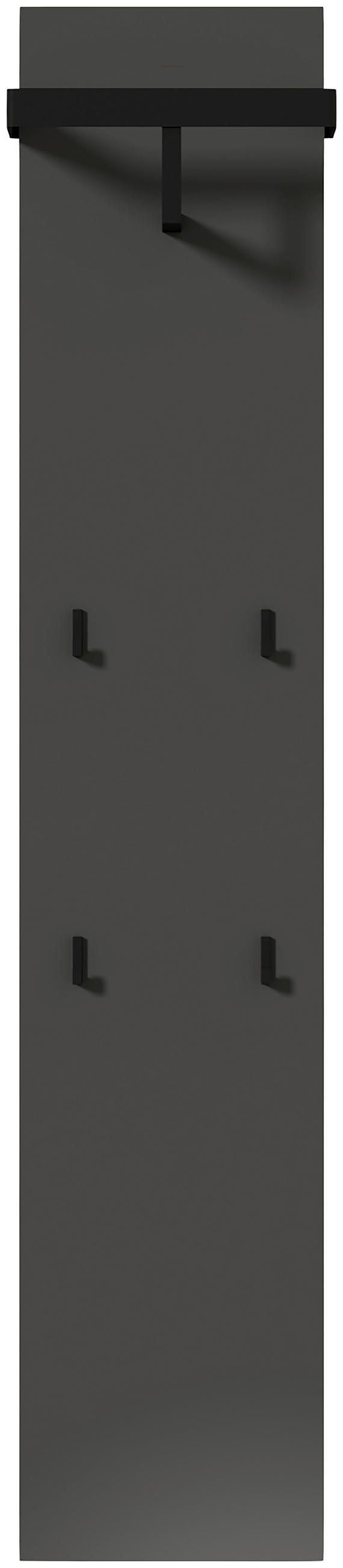 GARDEROBE 3-teilig  in 150/191/34 cm  - Anthrazit/Schwarz, Design, Glas/Holzwerkstoff (150/191/34cm) - Dieter Knoll