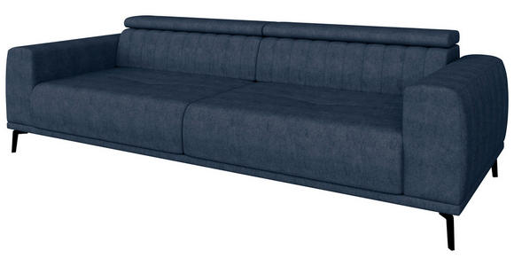 BIGSOFA Webstoff Dunkelblau  - Schwarz/Dunkelblau, KONVENTIONELL, Textil/Metall (280/80/110cm) - Carryhome