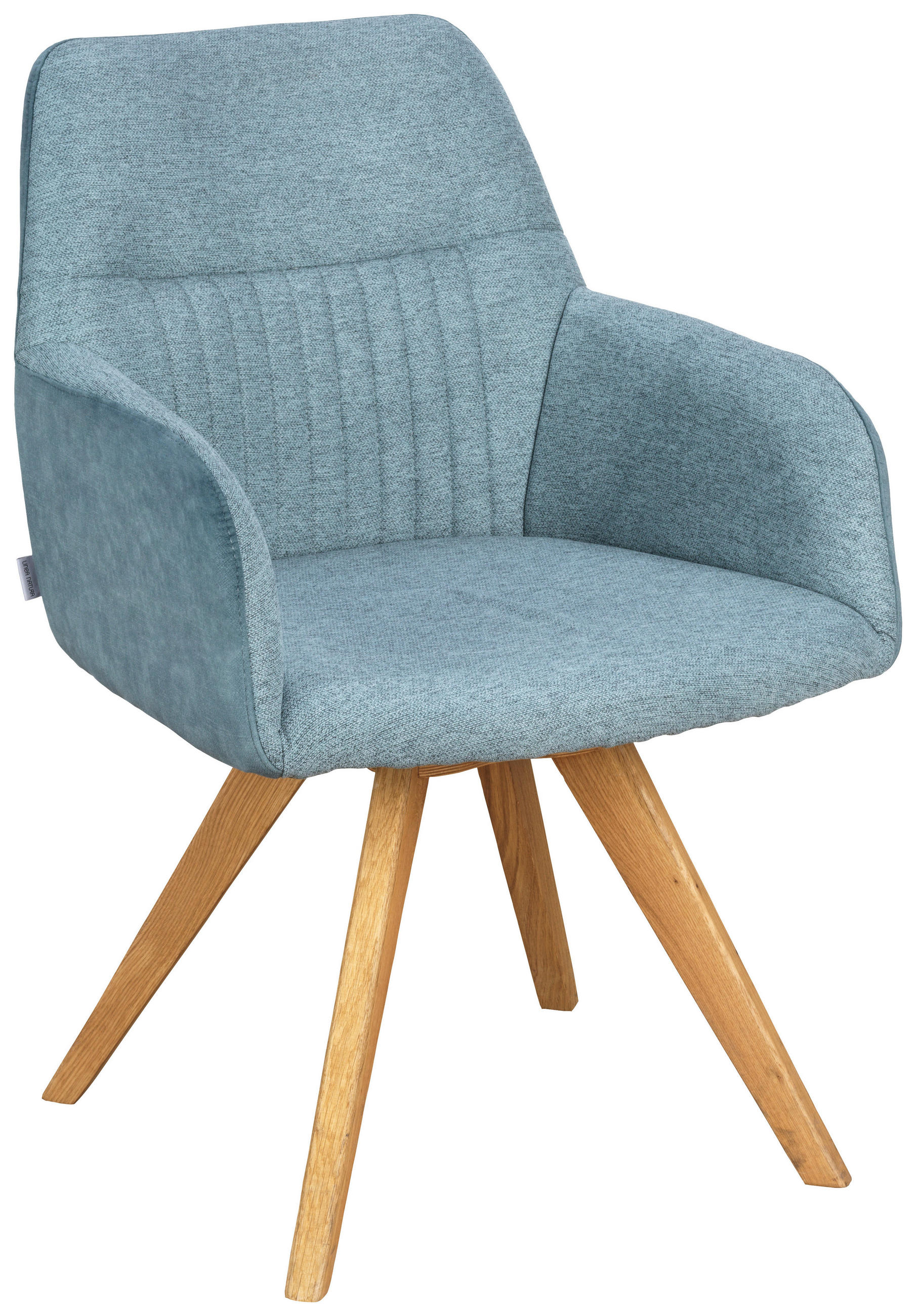 ARMLEHNSTUHL in Webstoff - Jadegrün/Eichefarben, KONVENTIONELL, Holz/Textil (61/88/69cm) - Linea Natura